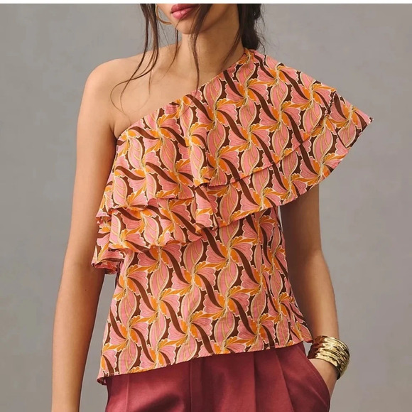 Anthropologie Devotion Twins Platania One Shoulder Top Size L - Picture 12 of 12